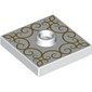 Plate Special 2 x 2 with Center Stud (Jumper) with Gold Decorations print