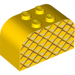 Brick Curved 2 x 4 x 2 Double with Pineapple print