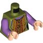 Torso Vest with Dark Red, Dark Orange, and Gold Decorations, over Medium Lavender Undershirt Print, Medium Lavender Arms, Light Nougat Hands