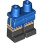 Hips with Blue Legs and Black Boots Pattern with Light Nougat Legs, White Line Print