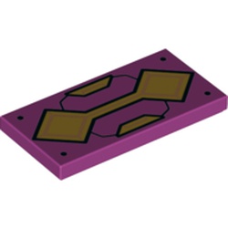 Tile 2 x 4 with Two Connected Gold Squares Print