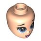 Minidoll Head Medium Blue Eyes, Open Mouth, Pink Lips