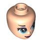 Minidoll Head with Medium Blue Eyes, Lavender Eye Shadow, Purple Lips