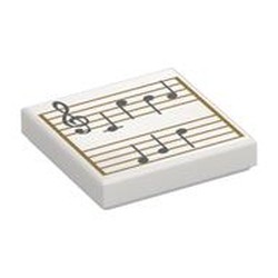 Tile 2 x 2 with Music Sheet Print