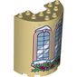 Cylinder Half 3 x 6 x 6 with 1 x 2 Cutout with Window, Snow, and Holly Bush Print