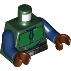 Torso Armor, Green Chestplate, and Belt with Pouches Print, Dark Blue Arms, Reddish Brown Hands