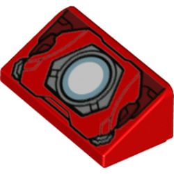 Slope 30° 1 x 2 x 2/3 with Iron Man Chest with Blue Reactor Print
