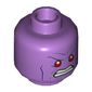 Minifig Head Thanos, Red Eyes, Angry Grin with Teeth Print