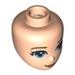 Minidoll Head Bright Light Blue Eyes, Peach Lips Print