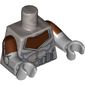 Torso, Dual Molded Arms, Muscles, Armor, Reddish Brown Neck Print, Dark Brown Sleeves Pattern, Light Bluish Gray Arms and Hands
