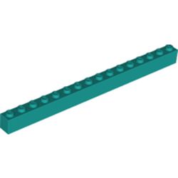 LEGO part 10002465 BRICK 1X16 in Bright Bluish Green/ Dark Turquoise