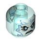 Minifig Head White Face, Medium Azure Eyes, Angry, Teeth