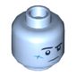 Minifig Head Jack Davids, Eyebrows, Scar on Cheek, Nervous / Puzzled Print