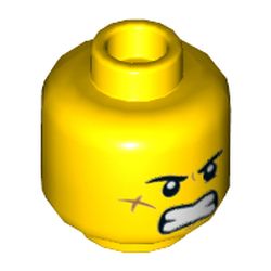 LEGO part MINI HEAD, NO. 3136 in Bright Yellow/ Yellow