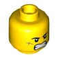 Minifig Head Jack Davids / Bolobo, Eyebrows, Scar on Cheek, Smile with Teeth / Angry with Teeth Print