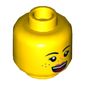 Minifig Head Parker L. Jackson, Eyebrows, Freckles, Dark Pink Lips, Open Mouth Smile / Disgusted Print