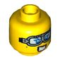 Minifig Head Mary Breaksom, Silver Glasses, Large Smile with Teeth / Scared Print