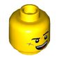 Minifig Head Jack Davids, Eyebrows, Scar on Cheek, Smile / Scared Print