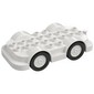 Duplo Car Base 4 x 8 with Four Black Wheels and White Hubs