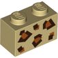 Brick 1 x 2 with Angular Animal Spots Print