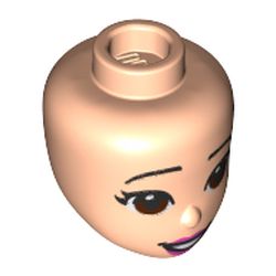 Minidoll Head Dark Brown Eyes, Dark Pink Lips, Teeth