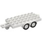 Duplo Trailer Flatbed 4 x 8 Studs with Hitch Ends and 4 White Wheels
