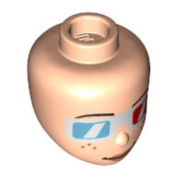 Minidoll Head Freckles, Red/Blue 3D-Glasses