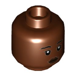 LEGO part 10066741 MINI HEAD, NO. 3105 in Reddish Brown