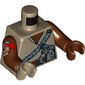 Torso, Odd Hands, Robe, Sand Blue Harness, Utility Belt Print, Reddish Brown Arms with Red and Tan Print, Left Reddish Brown Hand, Right Dark Tan Hand