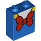 Brick 1 x 2 x 2 with Inside Stud Holder with Red Bow Tie, White Shirt, Yellow Trim print