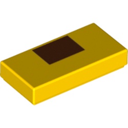 Tile 1 x 2 with Brown Square Print