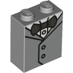 Brick 1 x 2 x 2 with Inside Stud Holder with Tuxedo print