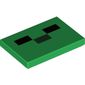 Tile 2 x 3 with Three Rectangles, Pixelated Creeper Face Print
