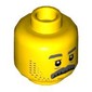 Minifig Head Sam Grizzled, Gray Eyebrows, Moustache, Stubble Print