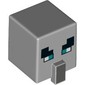 Minifig Head Special, Cube with Nose and Villager Face with Wide Blue Eyes Print