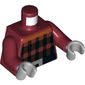 Torso Pixelated Plaid and Belt Print, Dark Red Arms, Light Bluish Gray Hands