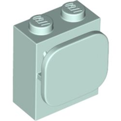LEGO part BRICK 1X2X2, W/ FUNCTION, NO. 1 in Aqua/ Light Aqua