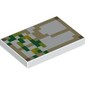 Tile 2 x 3 with Pixelated Green, Tan, and Yellow Squares Print