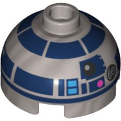 Brick Round 2 x 2 Dome Top, Hollow Stud with R2-D2 Astromech Droid Print