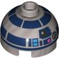 Brick Round 2 x 2 Dome Top, Hollow Stud with R2-D2 Astromech Droid Print