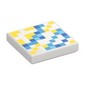 Tile 2 x 2 with Pixelated Blue and Orange Squares Print