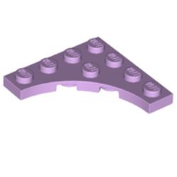 LEGO part 35044 Plate Special 4 x 4 with Curved Cutout in Lavender