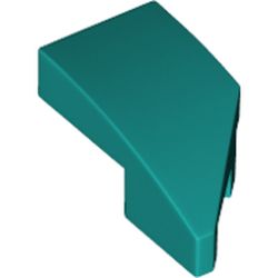 LEGO part 29120 Slope Curved 2 x 1 with Stud Notch Left in Bright Bluish Green/ Dark Turquoise