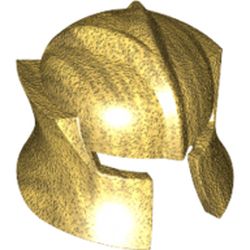 LEGO part 10048493 DARK KNIGHT HELMET in Warm Gold/ Pearl Gold