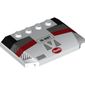 Slope Curved 4 x 6 x 2/3 Triple Curved with 4 Studs and Black/Light Bluish Gray/Red Markings, 'IN-MN7', 'Audi'