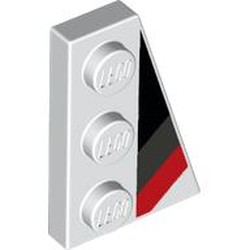 Wedge Plate 3 x 2 Right with Black/Light Bluish Gray/Red Markings
