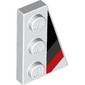 Wedge Plate 3 x 2 Right with Black/Light Bluish Gray/Red Markings