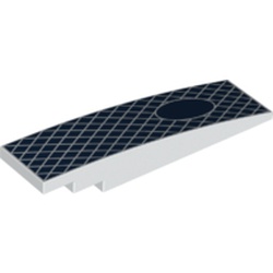 Slope Curved 8 x 2 No Studs with Dark Blue Background, White Diamond Pattern, Circle print