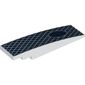 Slope Curved 8 x 2 No Studs with Dark Blue Background, White Diamond Pattern, Circle print