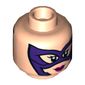 Minifig Head Huntress, Purple Eyemask, Magenta Lips, Smile / Angry Print